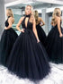 Halter Pleats Long Black Prom Dress with Pleats LBQ1519